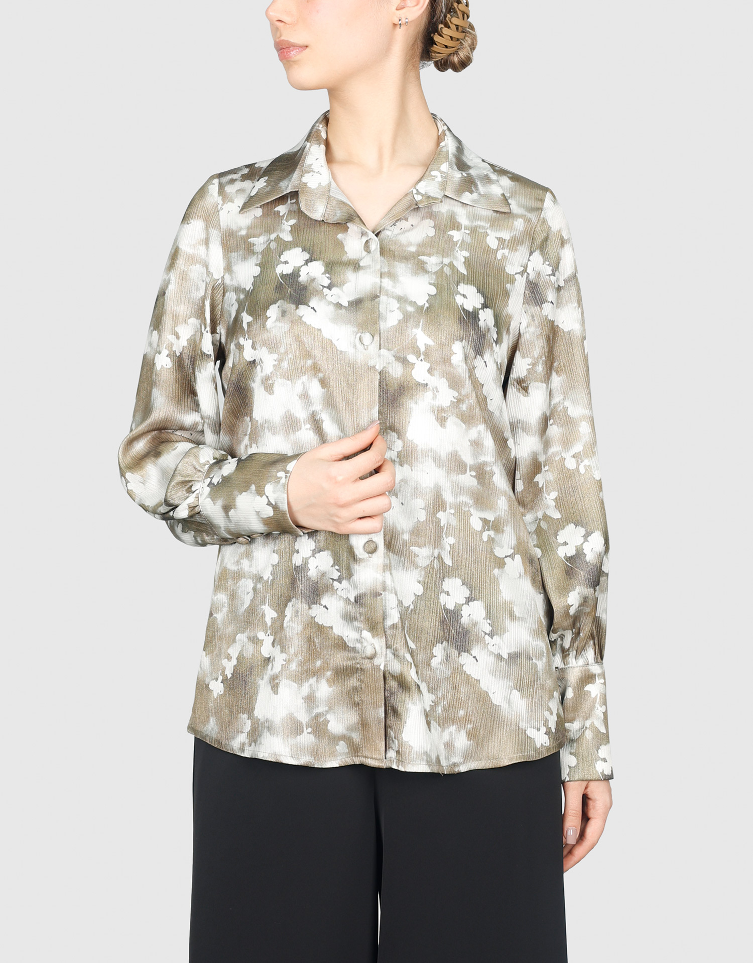 شومیز مچ پهن زیتونی