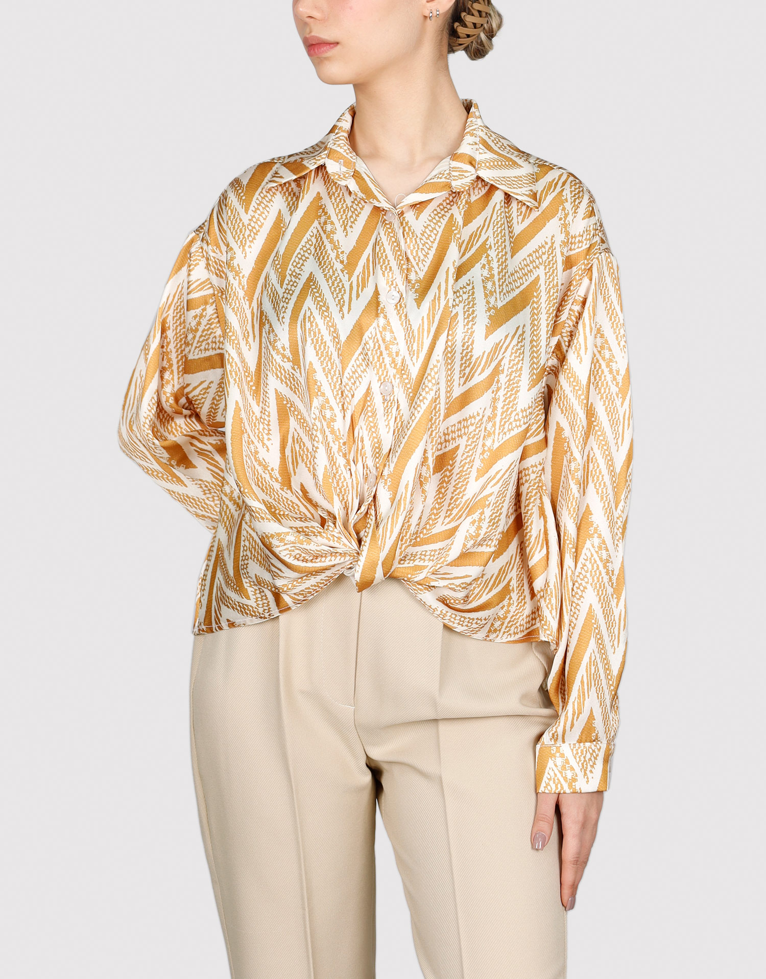 شومیز جلو گره خردلی