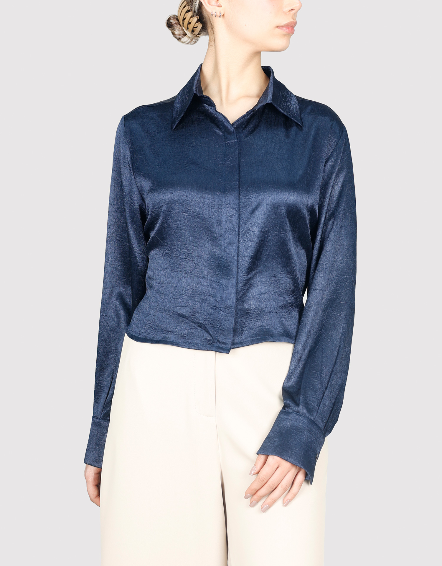 شومیز پشت بند دار سرمه ای