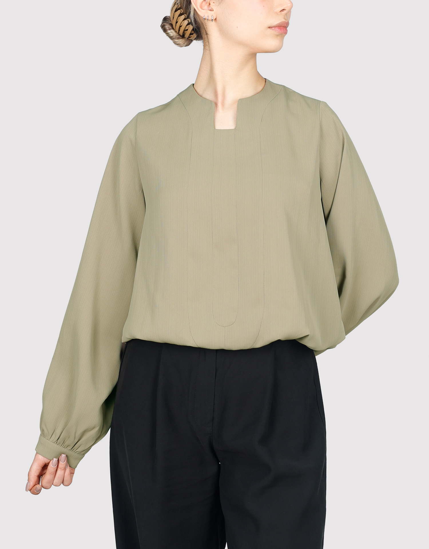 شومیز کمرکش نسکافه ای