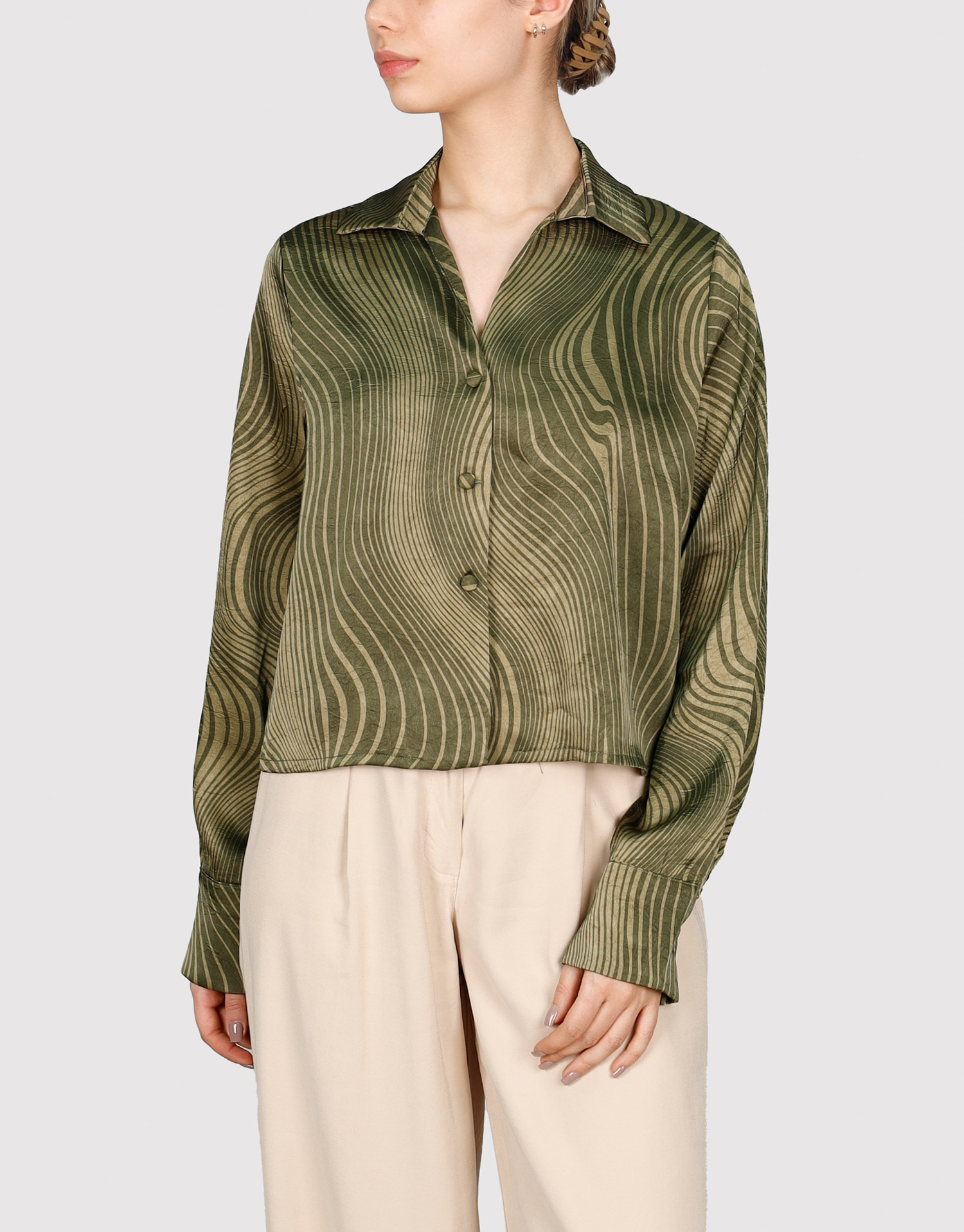 شومیز پشت پیله دار سبز