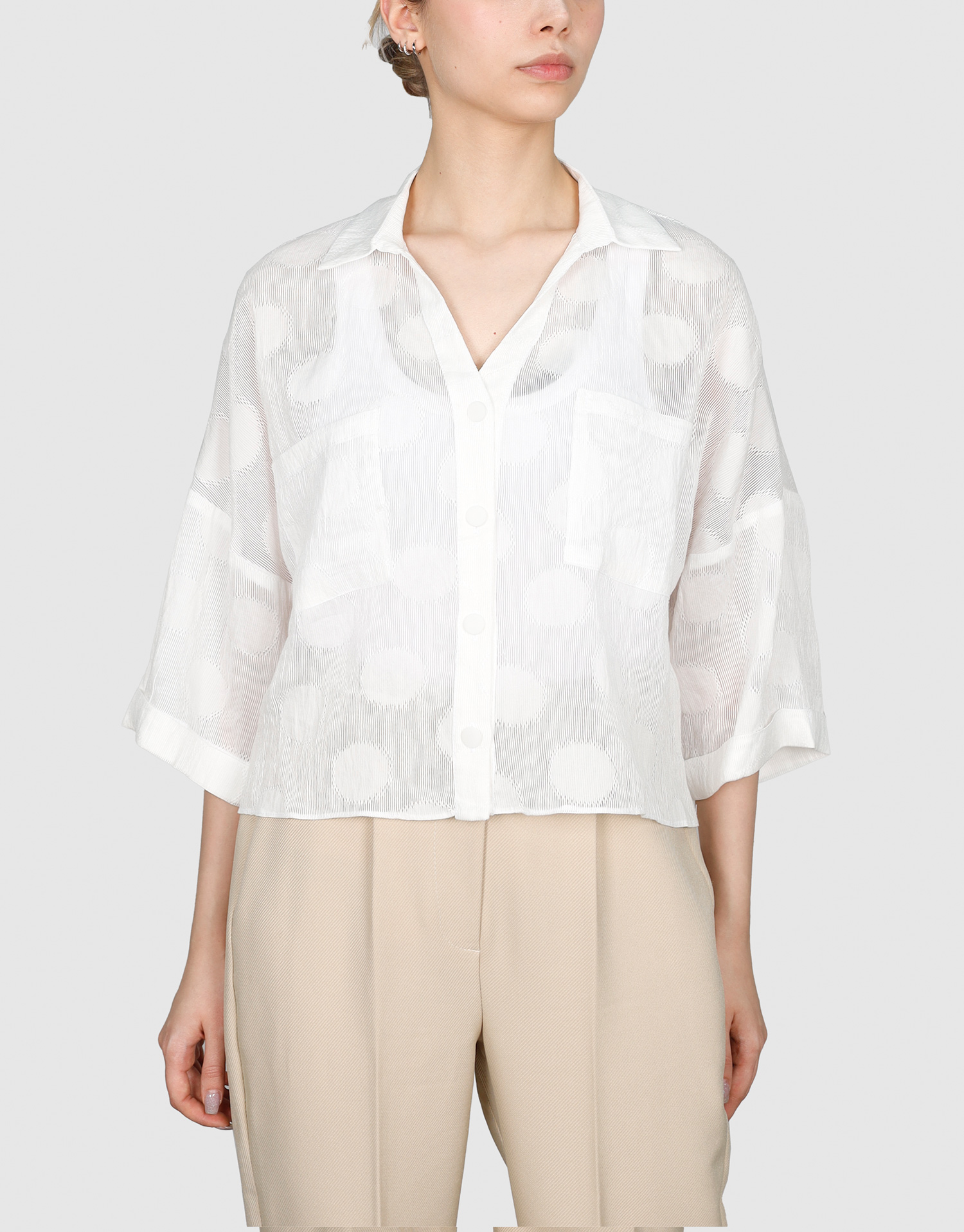 شومیز آستین دوبل سفید