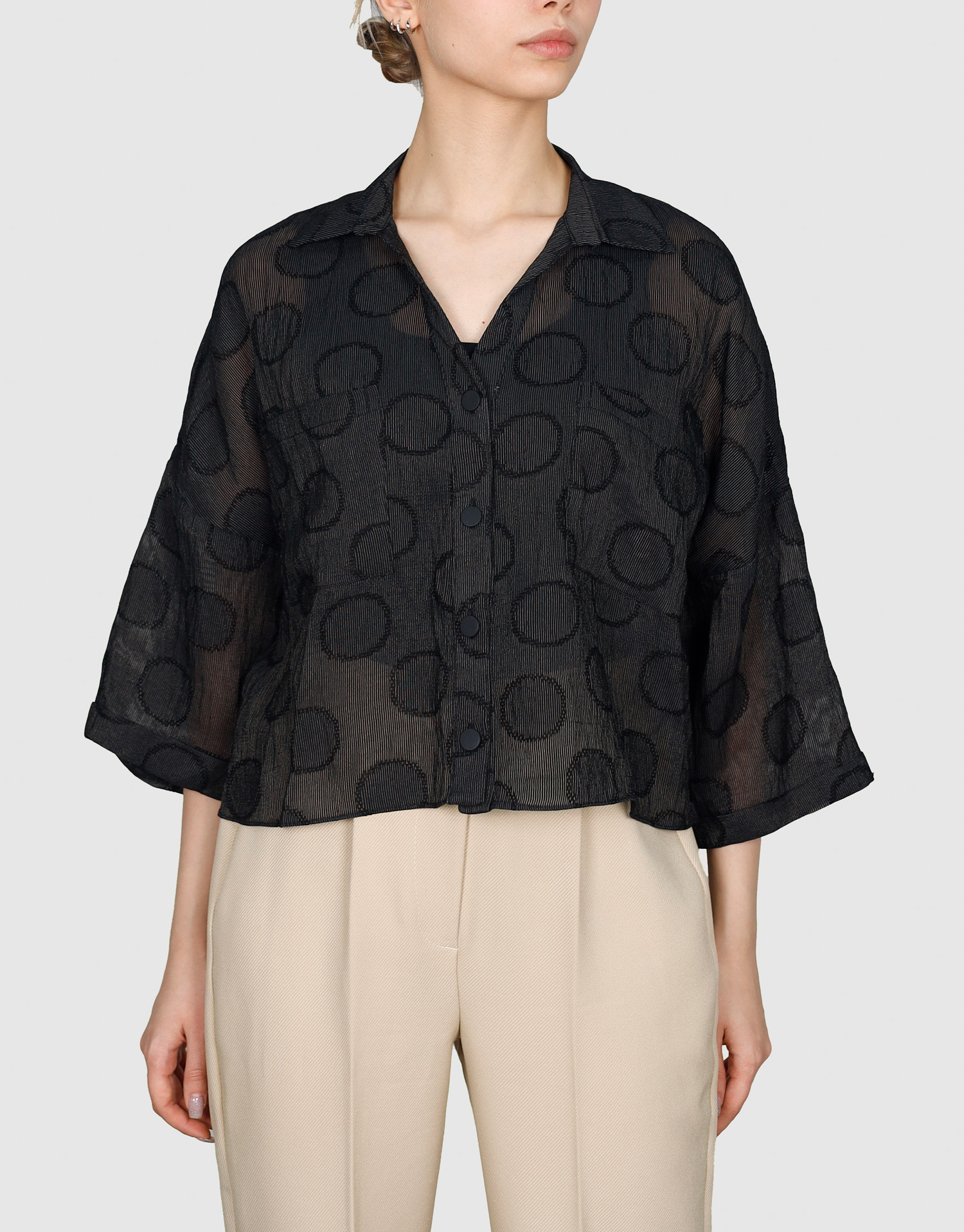 شومیز آستین دوبل مشکی