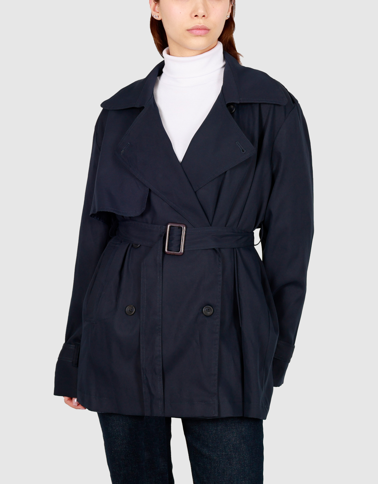 بارانی دو جیب سرمه‌ای