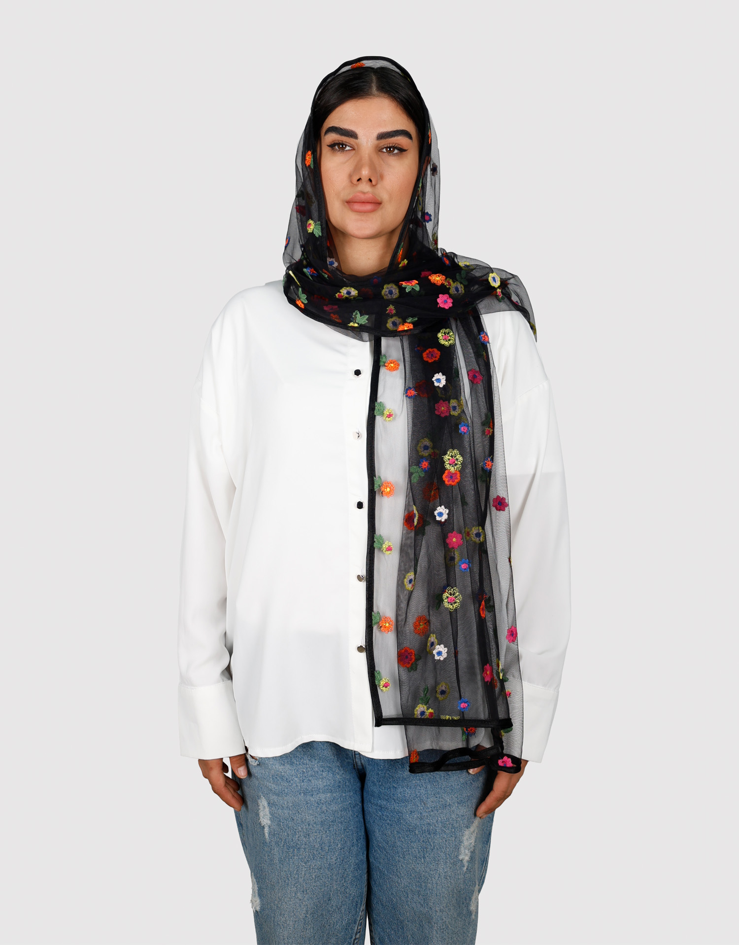 شال گل رنگی